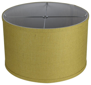 Classic Drum Burlap Lampshades, Mustard Yellow, 16"
