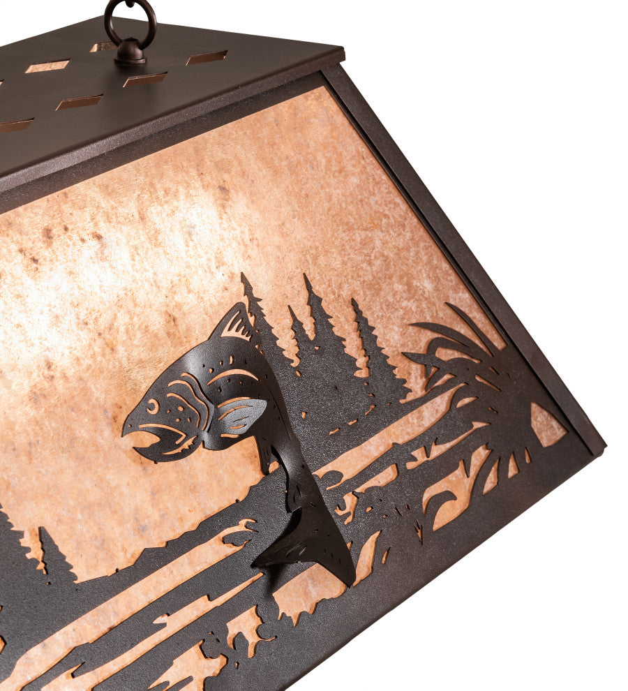 33 Long Leaping Trout Oblong Pendant