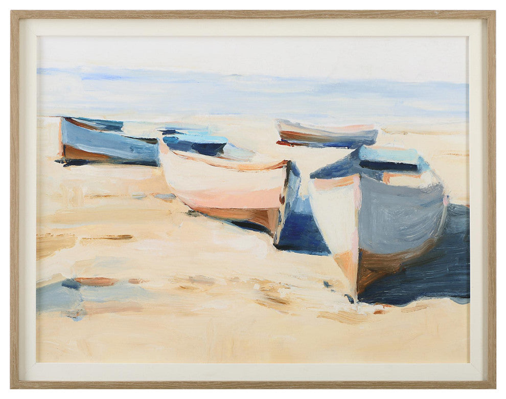 Uttermost 32378 Beached Boats 34" x 44" Framed Nautical and Ocean