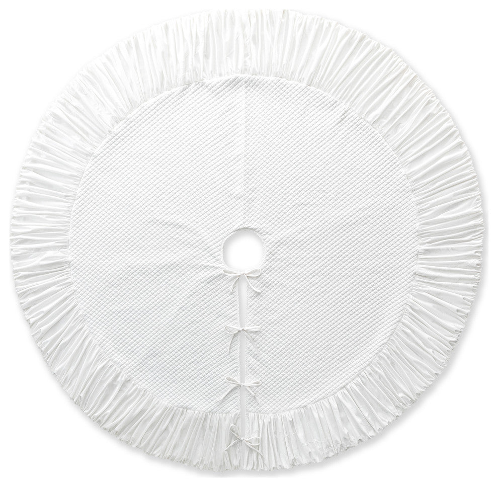 72"D Velvet Ruffled Christmas Tree Skirt