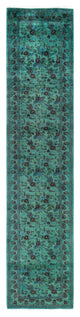 Overdyed One-of-a-Kind Hand-Knotted Area Rug Green, 2' 8" x 12' 1"