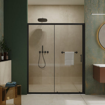 72 in. H Sliding Framed Shower Door with Stainless Steel Handle, 60"w X 72"h