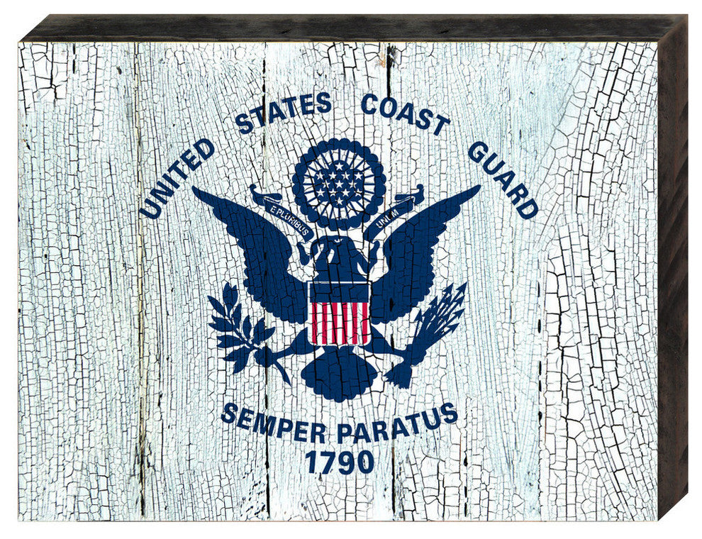 Usa Coast Guard Wooden Block