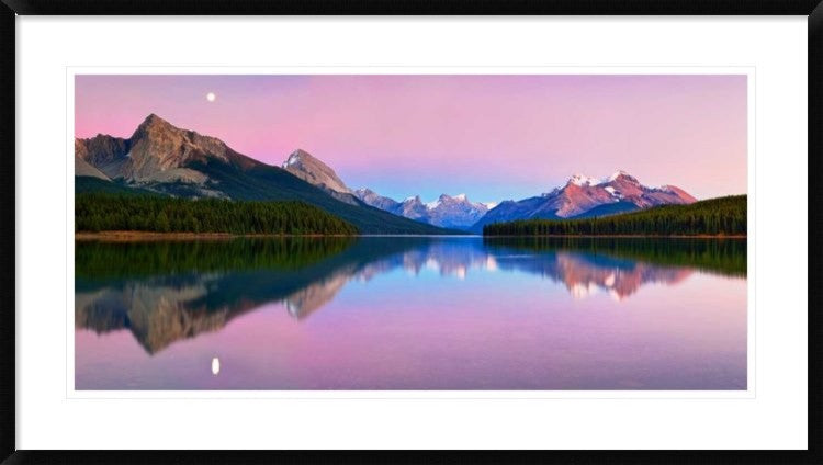 "Maligne Lake" Framed Digital Print by Yan Zhang, 44x24"