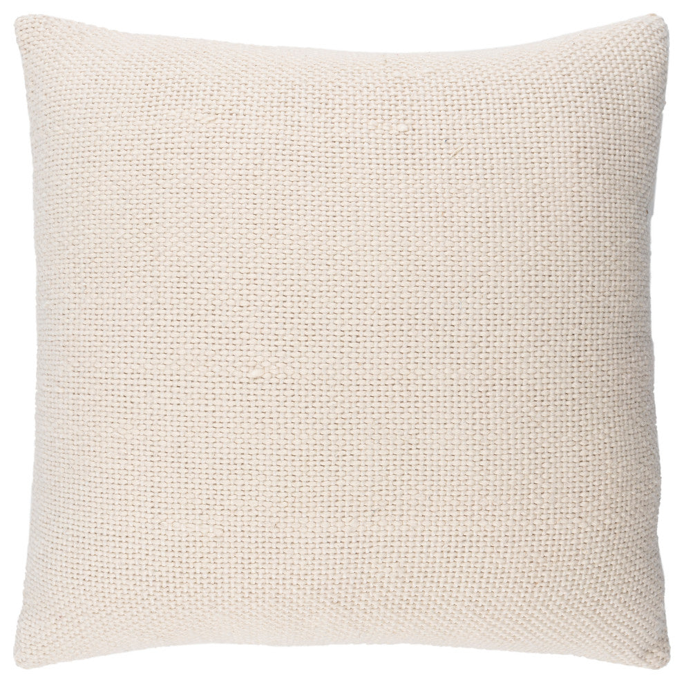 Surya Vanessa Cream Pillow Shell With Polyester Insert 20"H X 20"W