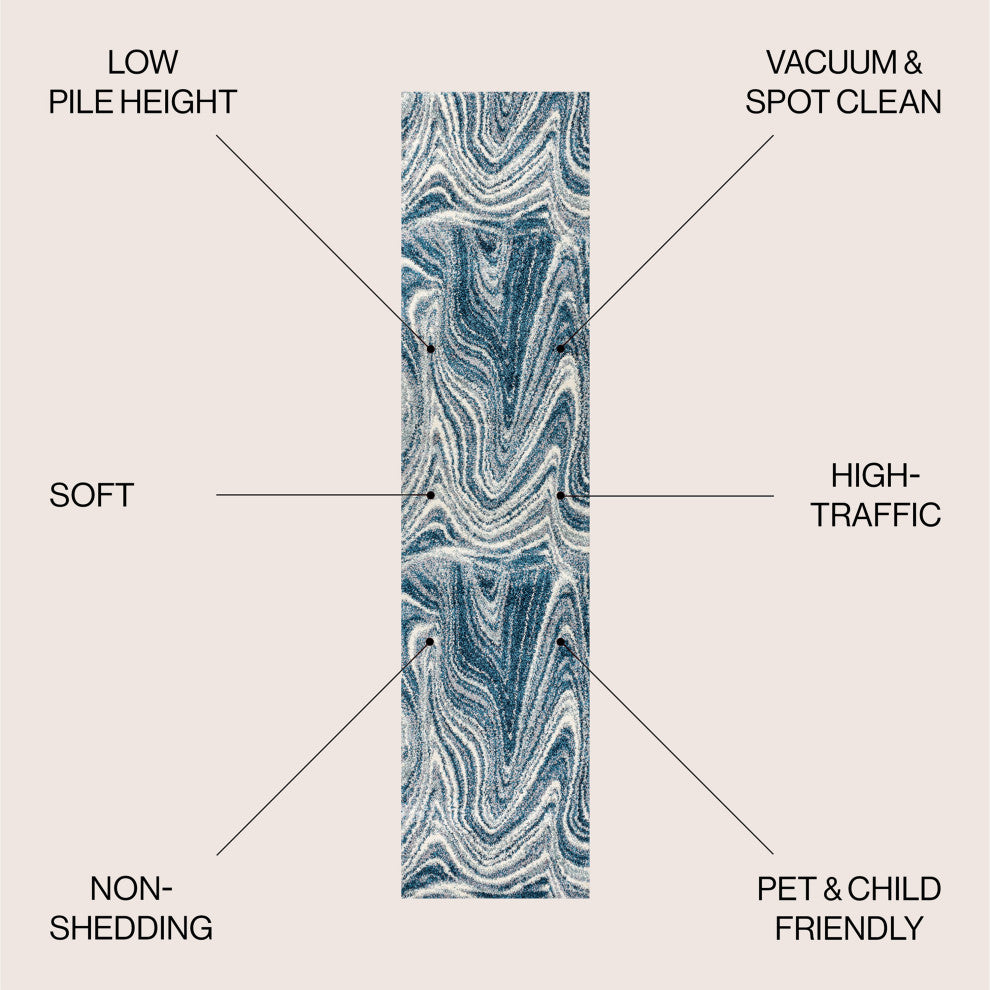 Eleni Contemporary Glam Abstract Marble Area Rug