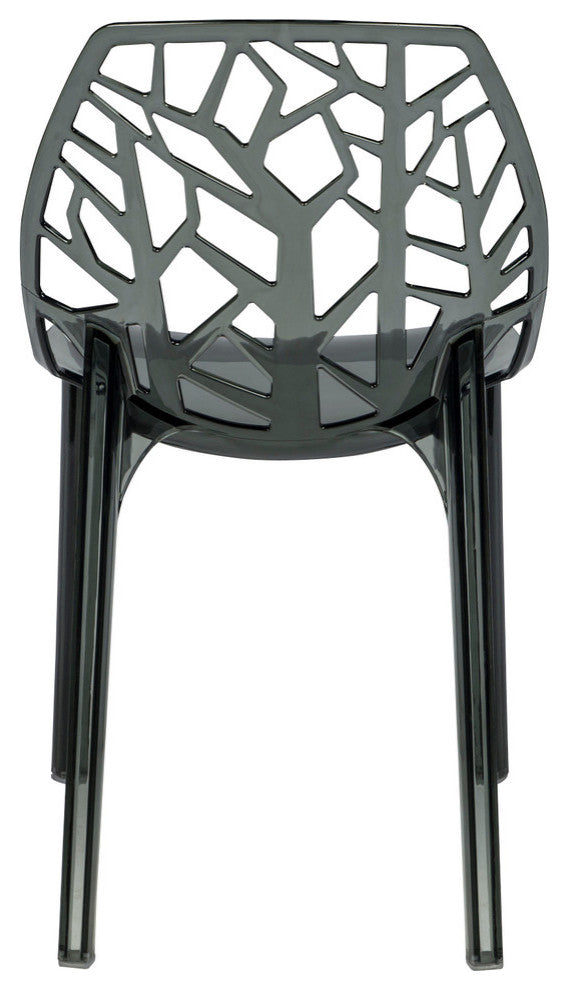 Stackable Plastic Accent Dining Chair Set of 4 for Indoor and Outdoor, Black