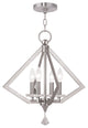 Diamond Chandelier, Brushed Nickel