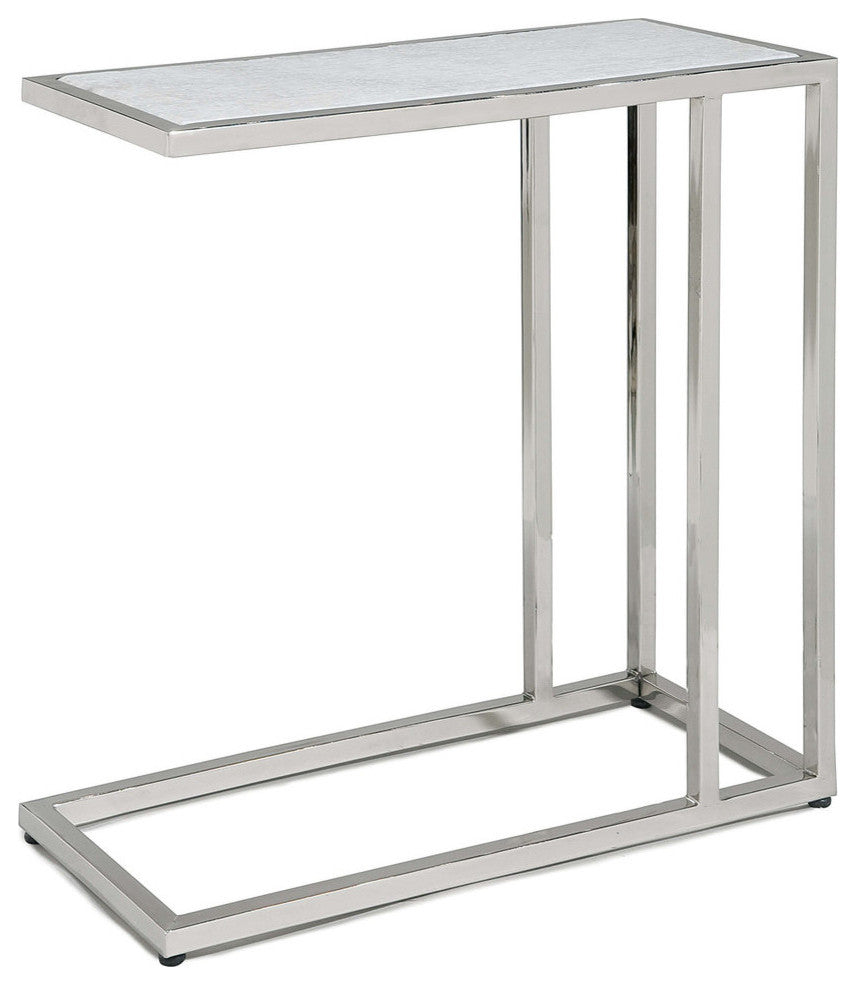 Echelon Sofa Hugger Table, Polished Nickel