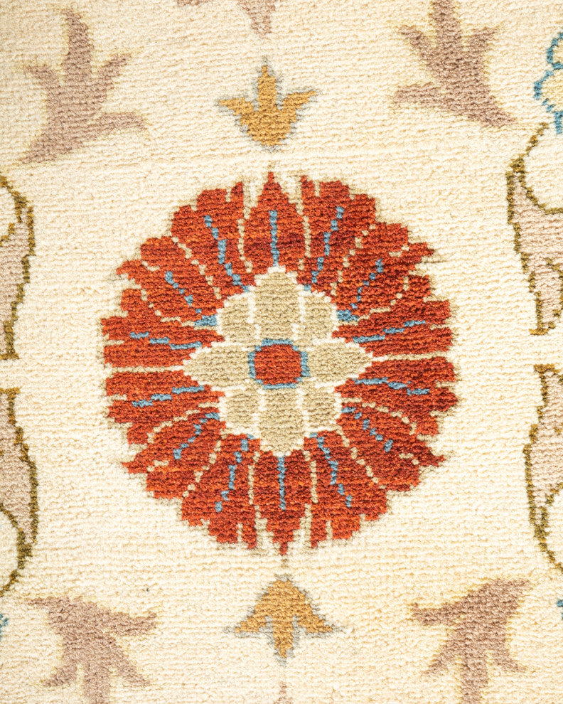 Unnao, One-of-a-Kind Hand-Knotted Area Rug Ivory, 9'1"x12'3"