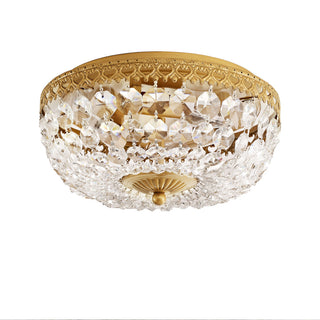 Jessica Brushed Brass 3-Light Crystal Basket Flush Mount