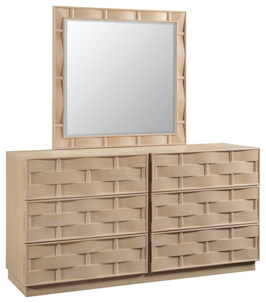Weave Oak Veneer Mirror, Natural