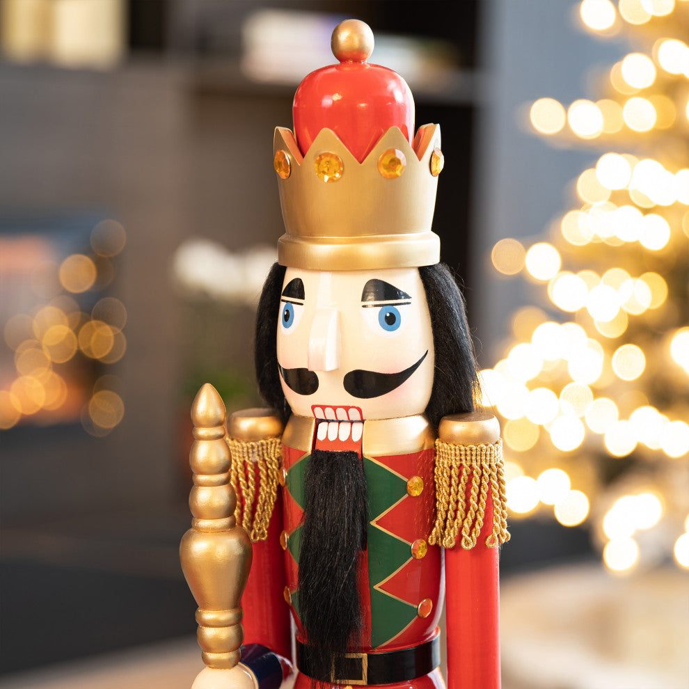 24"H Wooden Christmas King Nutcracker