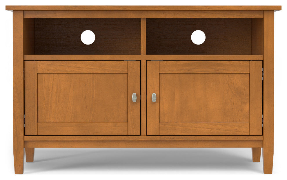 Warm Shaker Solid Wood 42" TV Media Stand, Light Golden Brown For TVs up to 43"