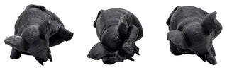 Resin, Set of 3, 8"H, Yoga Elephants, Black