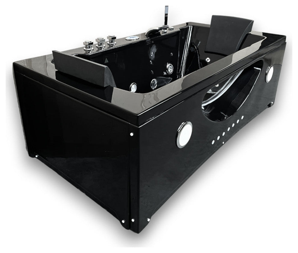 Whirlpool Tub Black 71"x36" Hot Tub Double Pump and Heater, Hypnotic