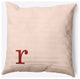 18" x 18" Modern Monogram Indoor/Outdoor Polyester Throw Pillow, Maple Red