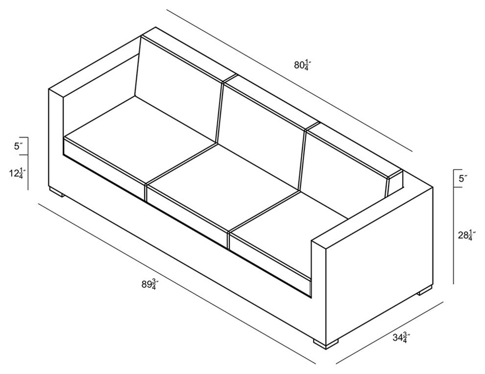 Urbana Sofa, Canvas Charcoal