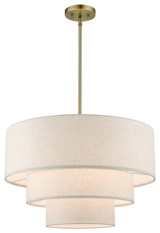 Livex Lighting Gladstone 4-Light Antique Brass Pendant Chandelier
