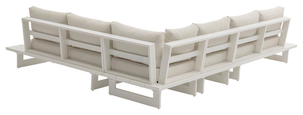 Maldives Cream Water Resistant Fabric Outdoor Patio Modular Sectional