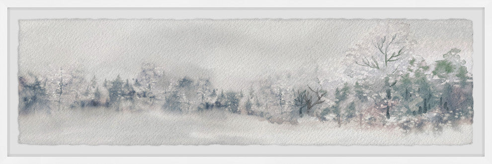 "Rest in Winter's Silence" Framed Painting Print, 30x10