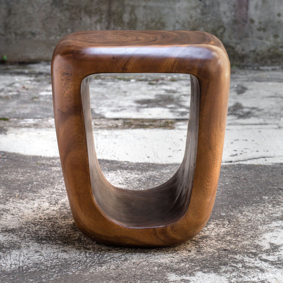 Uttermost Loophole Wooden Accent stool