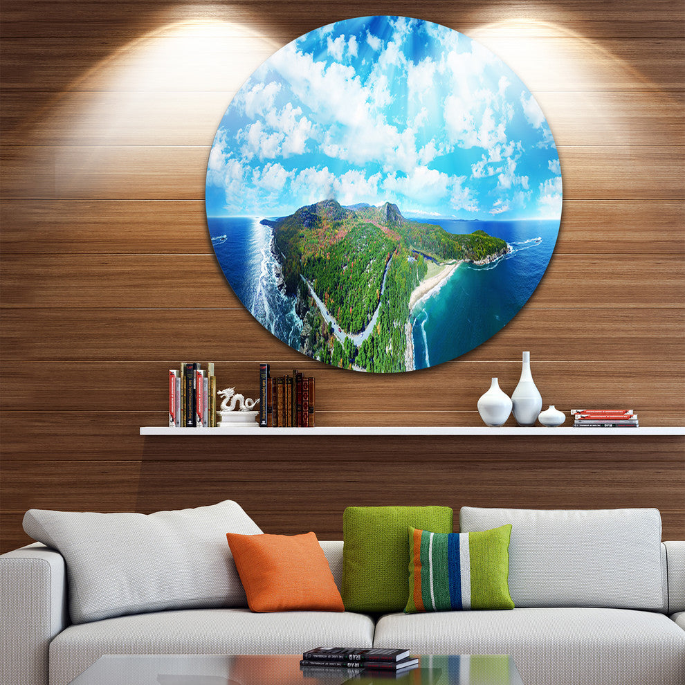 Panoramic Acadia National Park, Landscape Photo Disc Metal Artwork, 36"