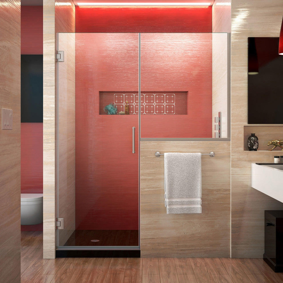 Unidoor Plus 65-65.5" Shower Door, Brushed Nickel