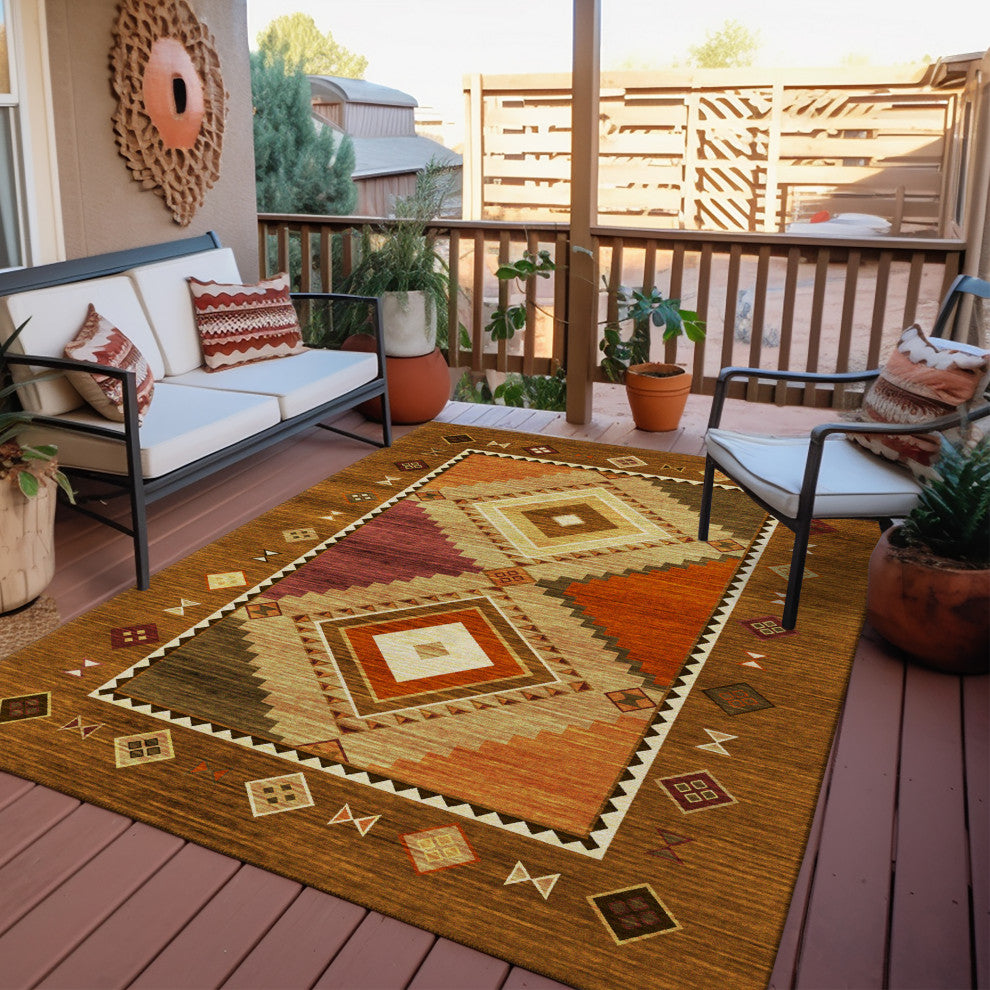 Indoor/Outdoor Phoenix PH2 Walnut Machine Washable 5' x 7'6" Rug