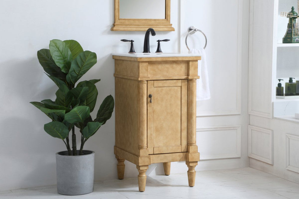 Elegant VF13018AB 18"Single Bathroom Vanity, Antique Beige
