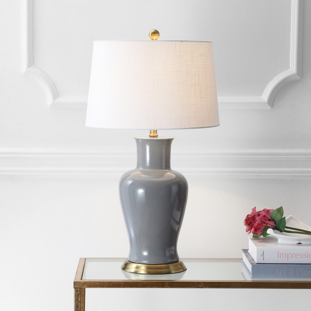 Julian 29" Ceramic Table Lamp, Gray