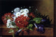 Johan Laurentz Jensen Iris Dahlia Pelargonium and Ivy Leaves Wrapped Canvas