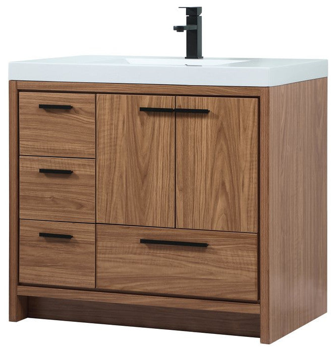 Walker Walnut Brown-Light Bathroom Vanity, Walnut Brown, 36"