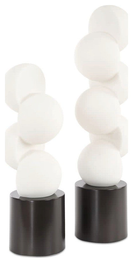 Uttermost 18198 Symmetry 18" Tall Iron and Rice Stone Abstract - Black / Smooth