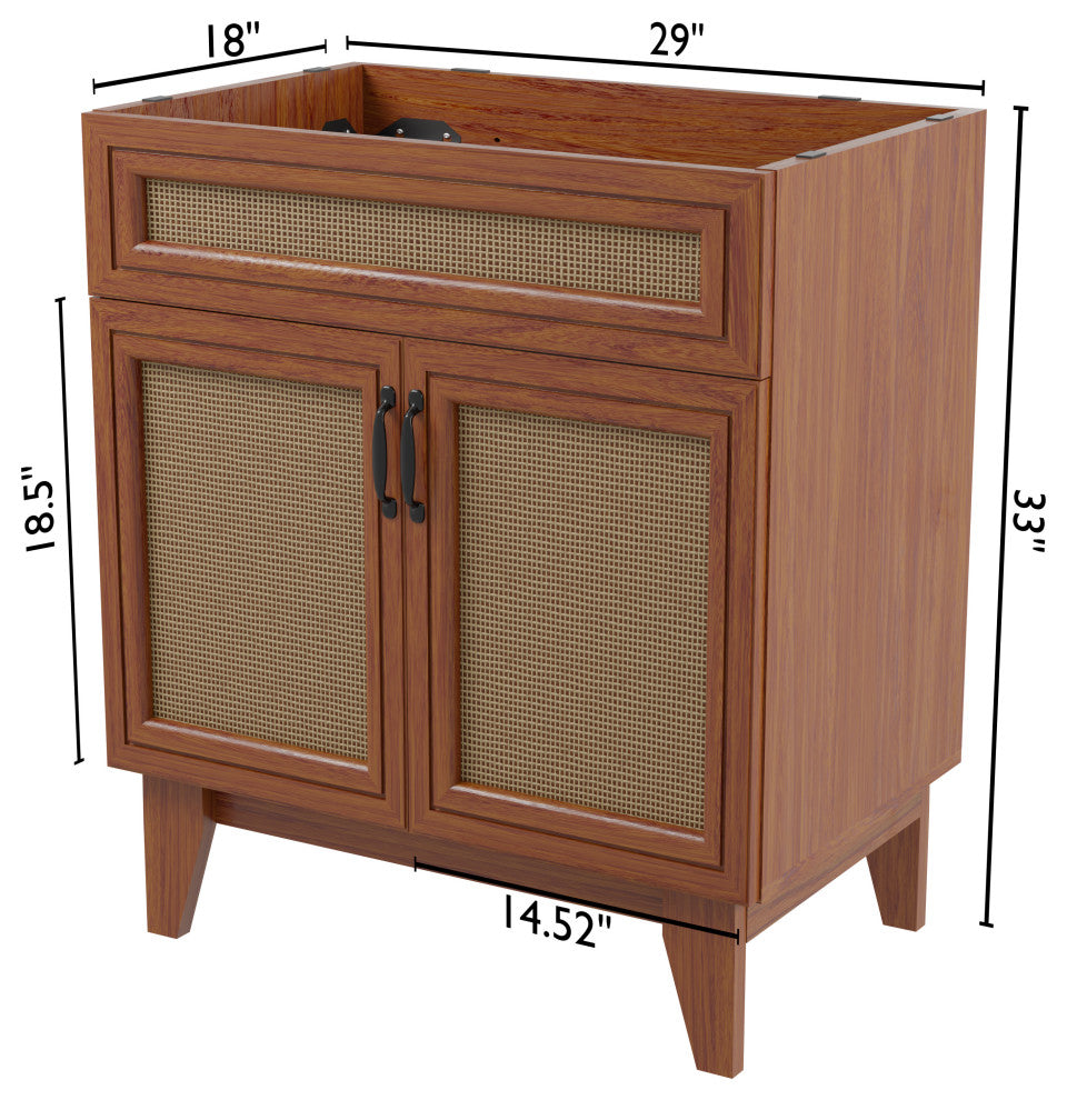 30" Modern Farmhouse 2-Shelf Bath Vanity Cabinet Only(Sink Basin not Included)