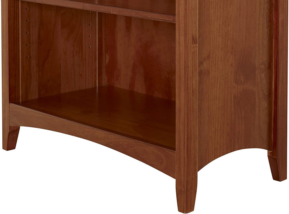 Traditional Bookcase, 4 Open Shelves With Closed Back, Brown