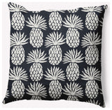 18x18" Pineapple Pattern Nautical Decorative Indoor Pillow, Shark Blue