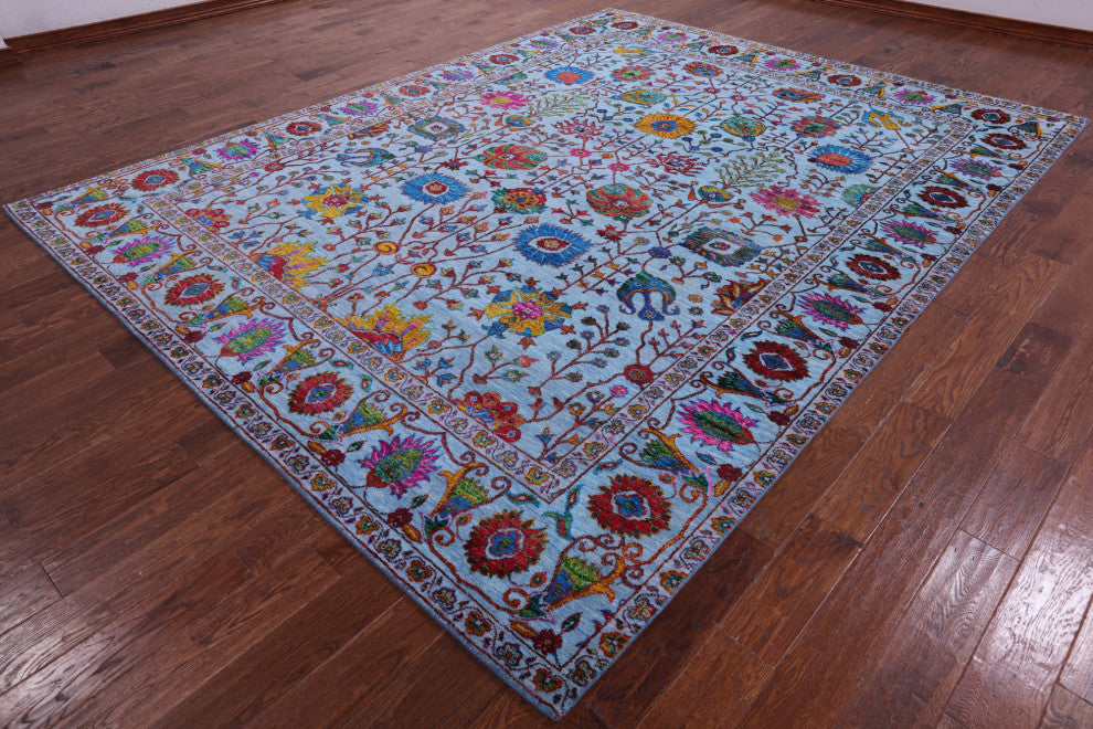 9' 0" X 11' 7" Persian Handmade Wool & Silk Rug - Q14927