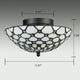 Tiffany Style Art Stained Glass Semi Flush Ceiling Lights, Dome