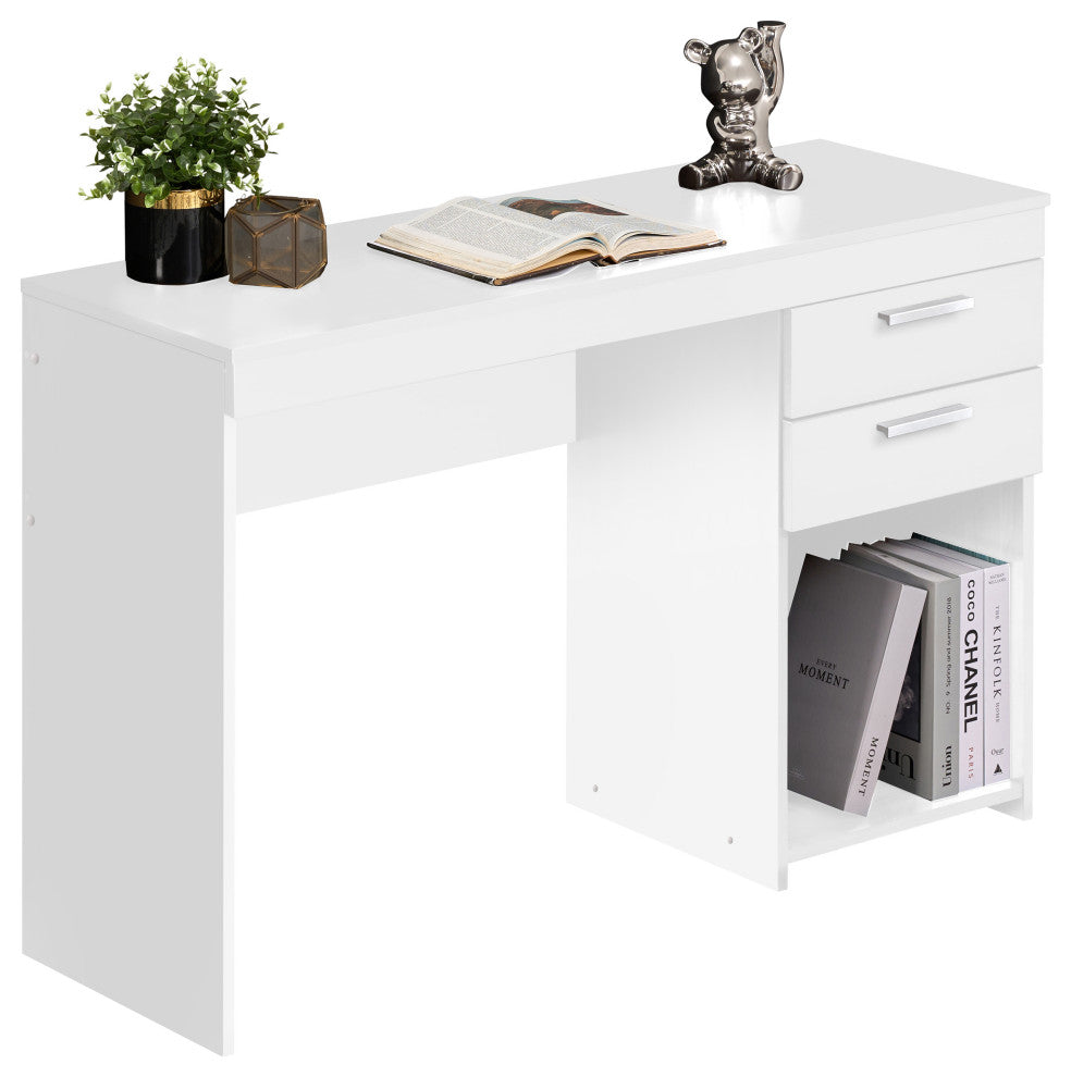 Techni Mobili Home Office Workstation with Storage, White