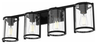 Astwood Matte Black With Clear Glass 4 Light Vanity Wall