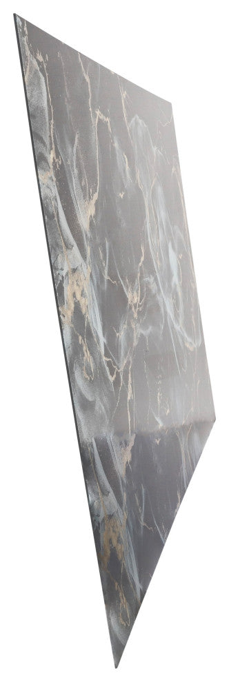63x43 Abstract Metallic Tempered Glass Art, Multi