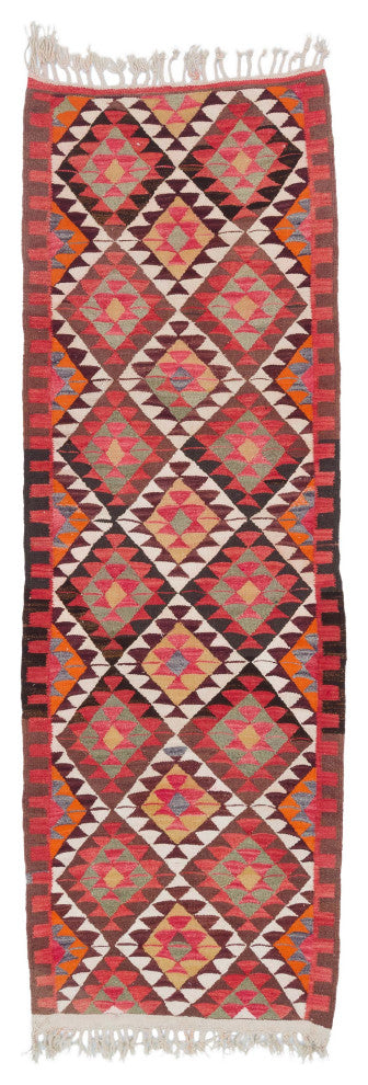 Vintage Turkish Kilim Runner 3' 5" x 10' 4", 41 in. x 124 in.