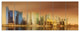 Singapore Skyline under Brown Sky, Cityscape Canvas Art Print, 70"x28", 6 Panels
