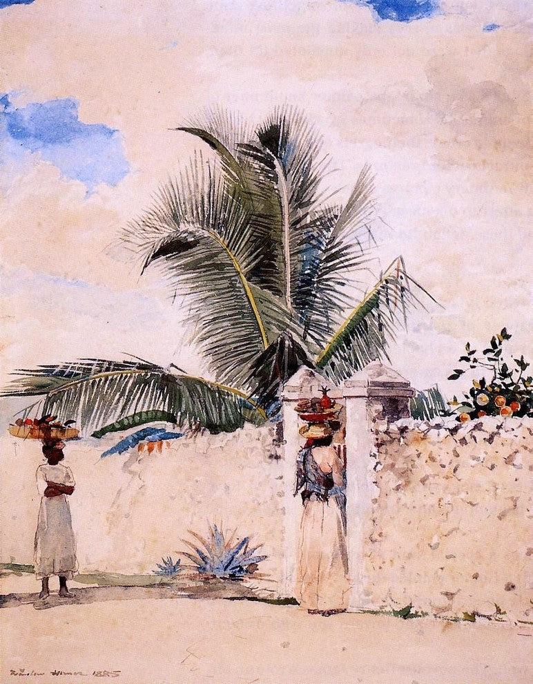 Winslow Homer The Garden Gate, 21"x28" Gallery Wrapped Canvas Print