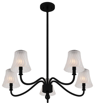 Quoizel MCK5030 McKinney 5 Light 30"W Taper Candle Chandelier - Matte Black