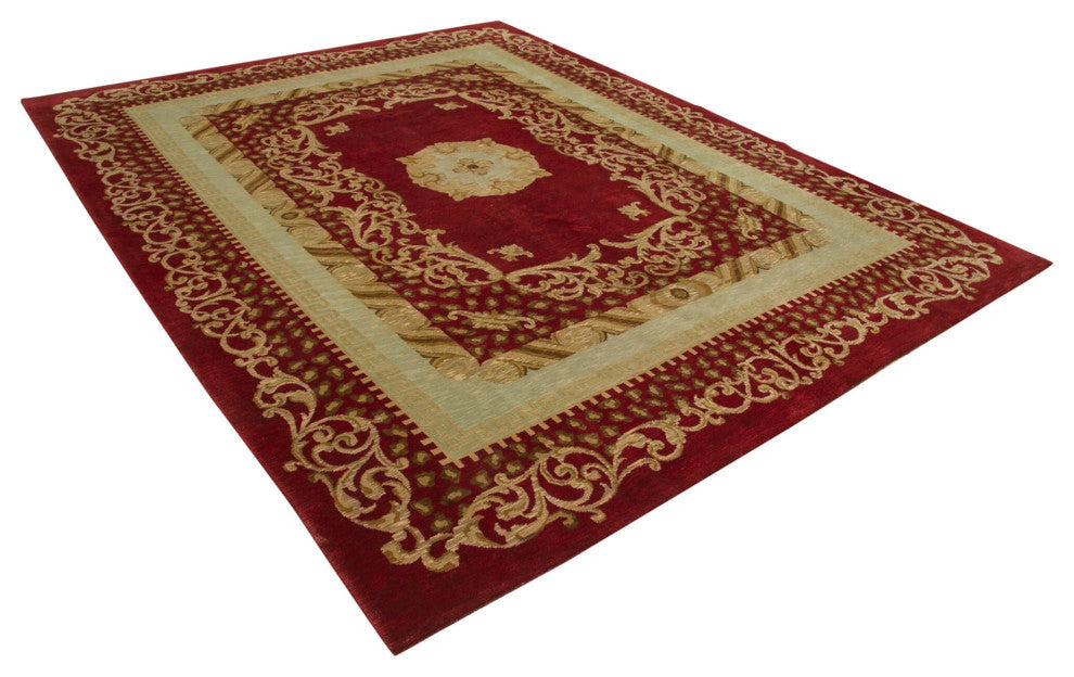 Rug N Carpet - Handmade Oriental 8' 2" x 10' 4" Pastel Oushak Area Rug