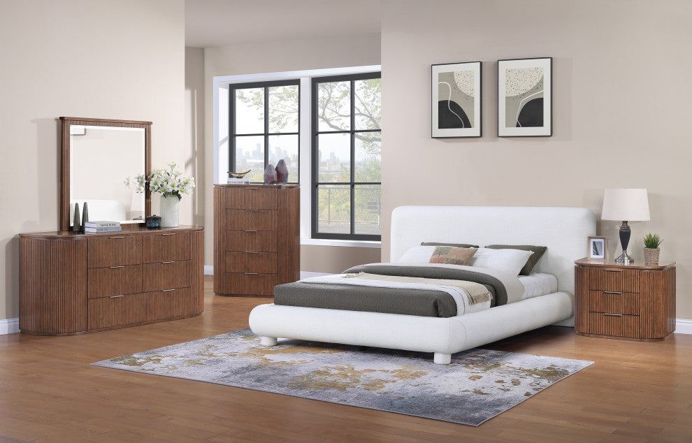 Astrid Solid Wood And Oak Veneer Vanity / Desk / Console Table, Brown