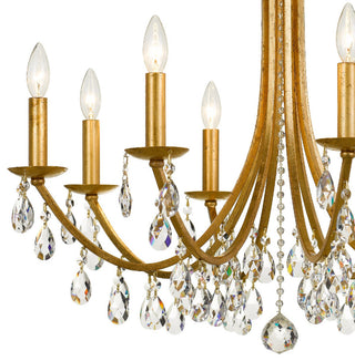 Crystorama 8828-GA-CL-MWP, 8-Light Chandelier, Antique Gold