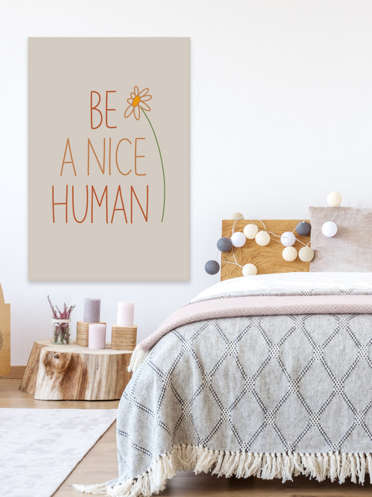 "Be Human" Painting Print on Wrapped Canvas, 16x24